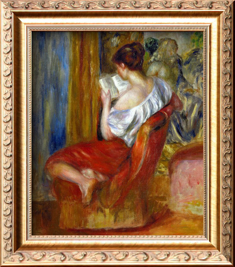Reading Woman, circa 1900 - Pierre Auguste Renoir Painting